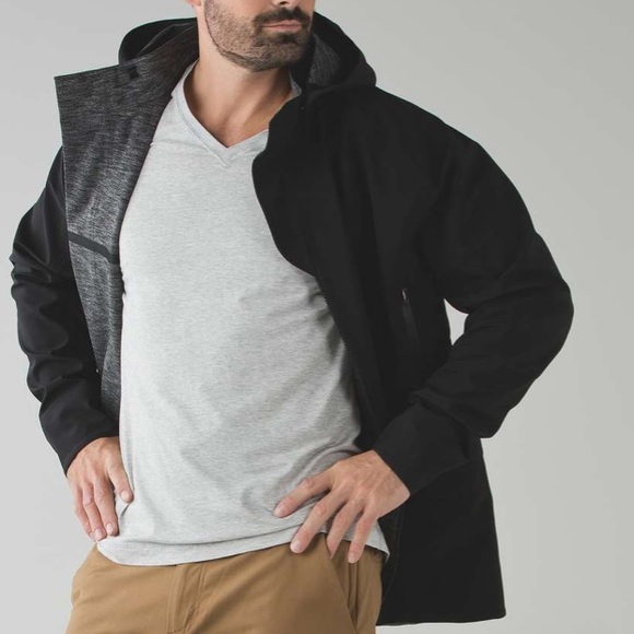 Lululemon Athletica Palindro Black/Heathered Black Mens Reversible Jacket Large - Picture 2 of 12